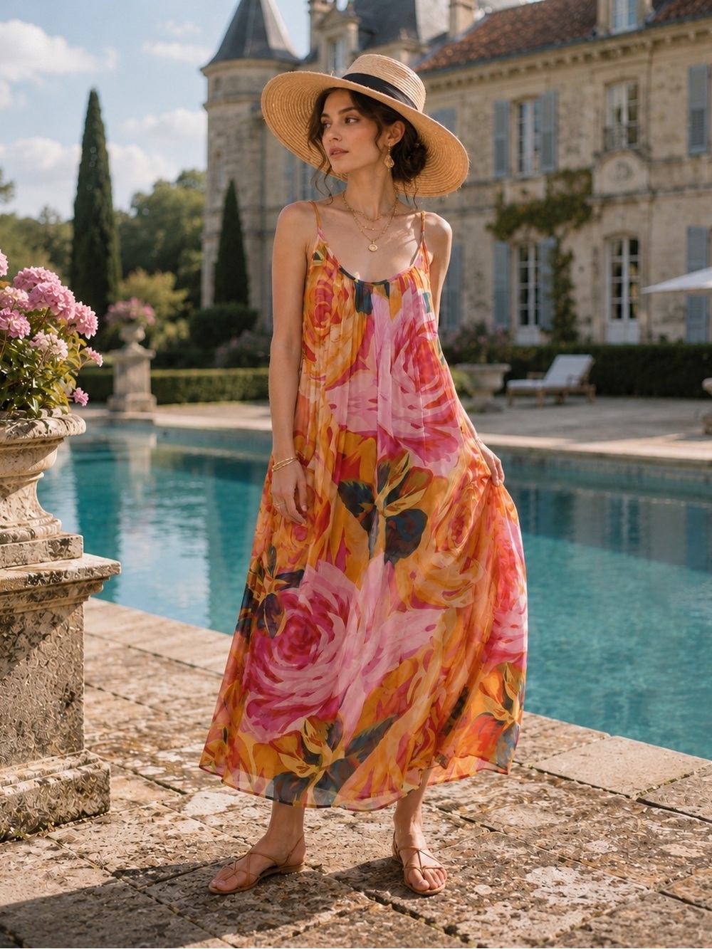 ❤️‍🔥 Aratta L Multicolor Exotic Floral Maxi Dress A-75